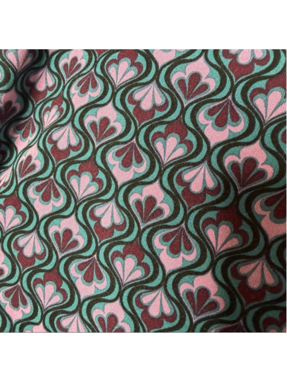 Women's WILDFANG Teal Pink Patterned The Empower Trousers Size 12 - Picture 3 of 7